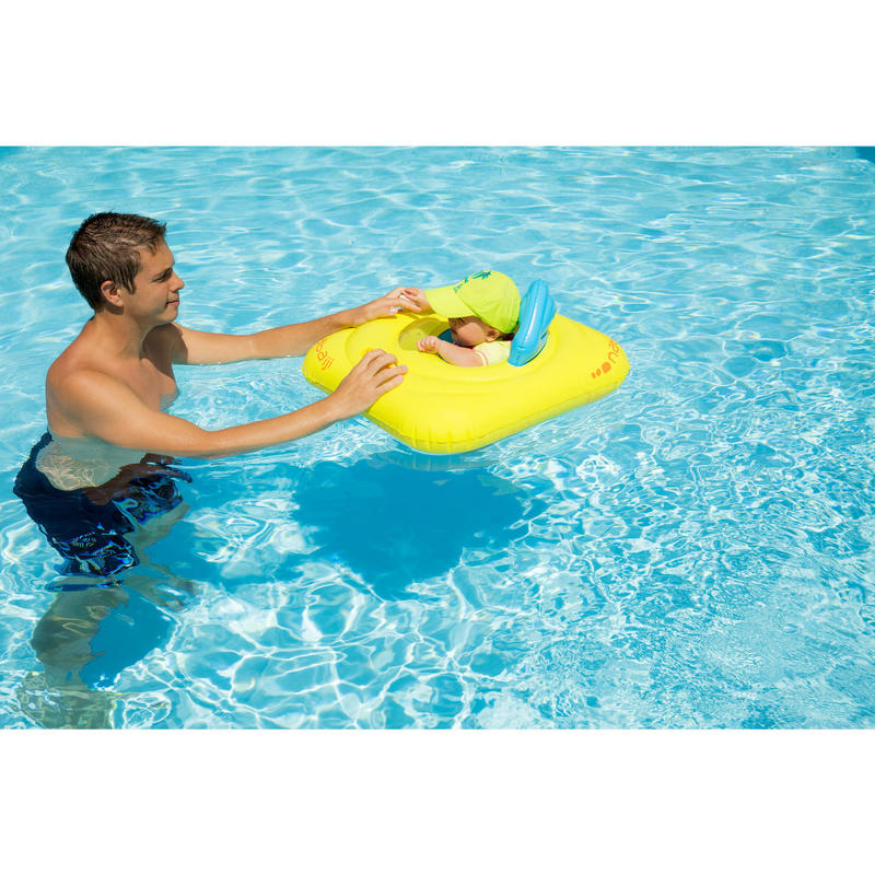 Bouee Siege Bebe Jaune Pour Piscine Avec Hublot Avec Poignees 7 11 Kg Nabaiji
