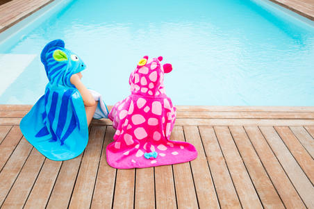 Poncho bébé avec capuche rose gigi