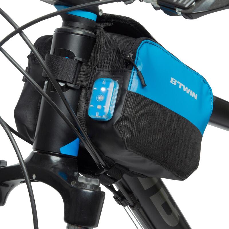 Bolsa cuadro bicicleta 2L doble Btwin 520 azul