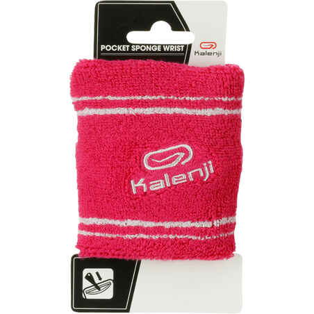 RUNNING SPONGE WRIST BAND WITH POCKET PINK