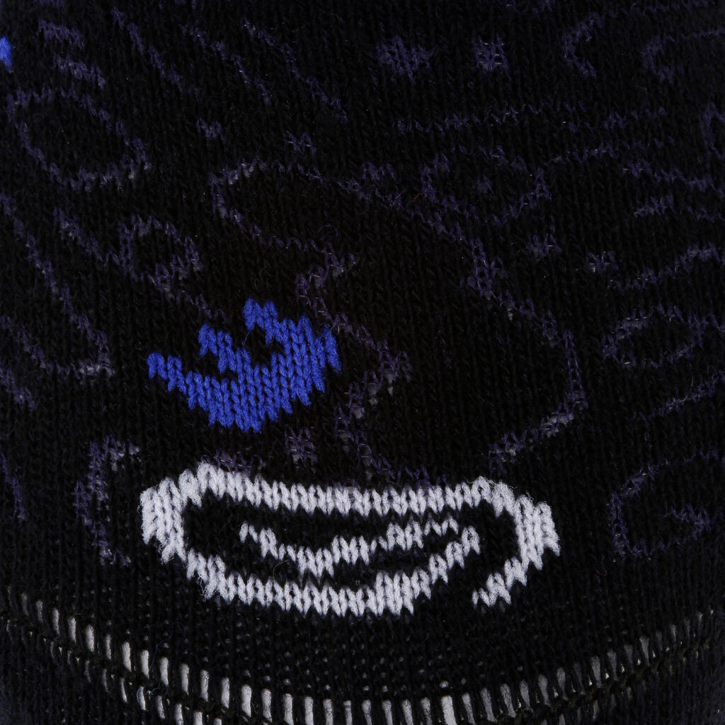 Balenie 2 párov detských bežeckých ponožiek so vzorom čierno-modré