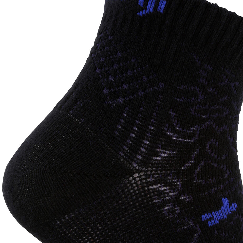 Balenie 2 párov detských bežeckých ponožiek so vzorom čierno-modré