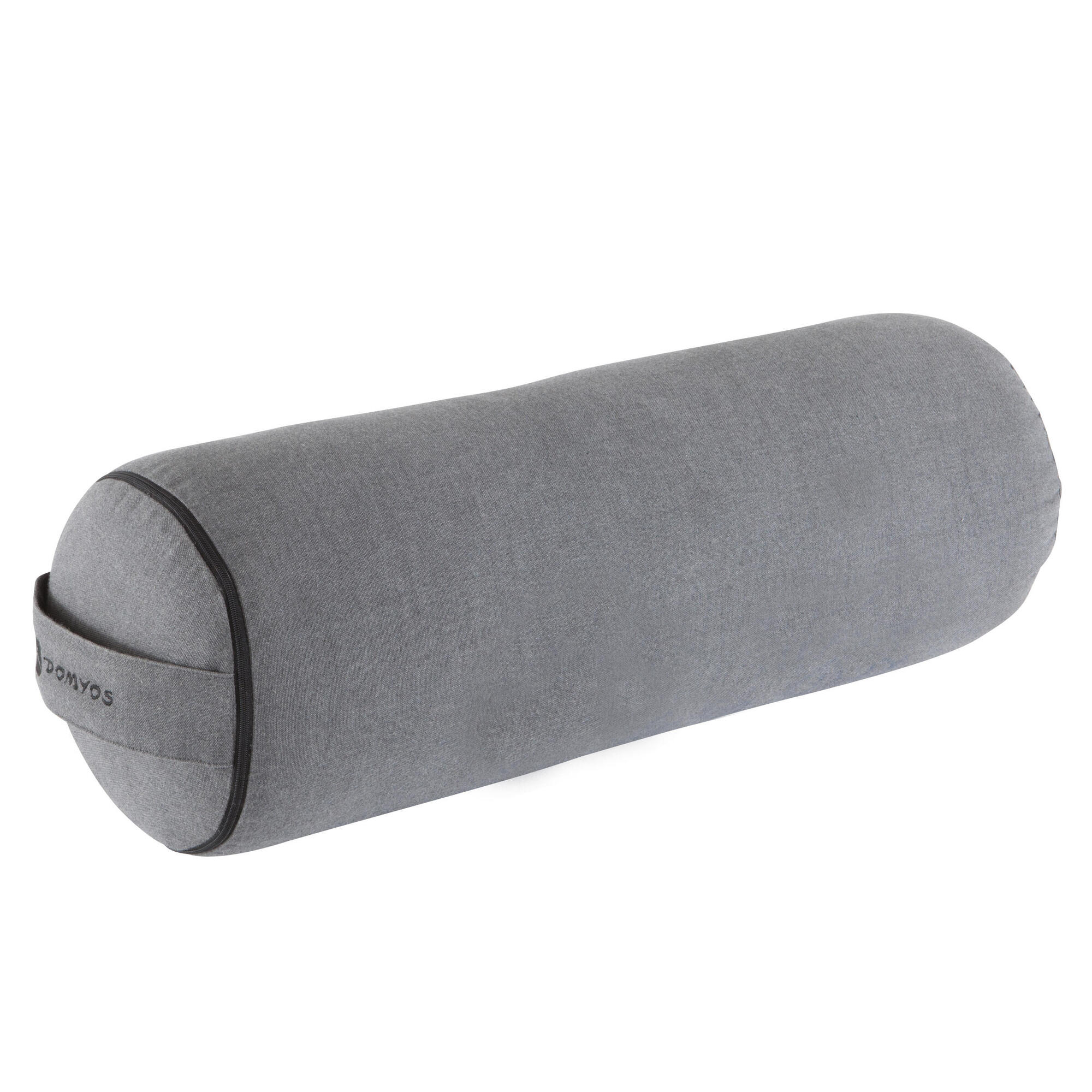 Cotton Yoga Bolster/Cushion Mottled Grey Domyos by Decathlon