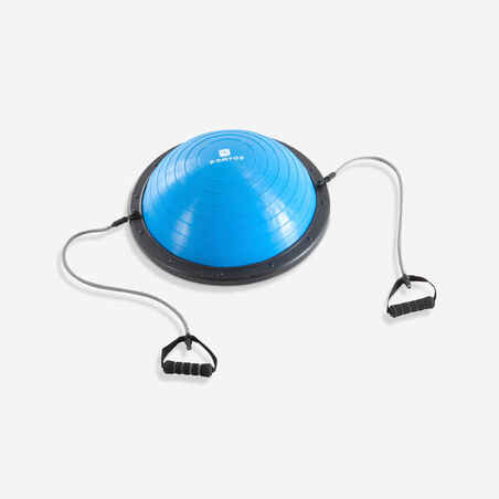 Lopta za ravnotežu 900 dvostrana s rastezljivim trakama plava