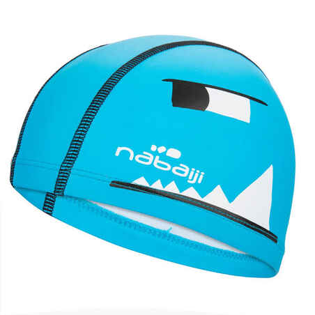 Gorro natación tela Niños azul revestido silicona