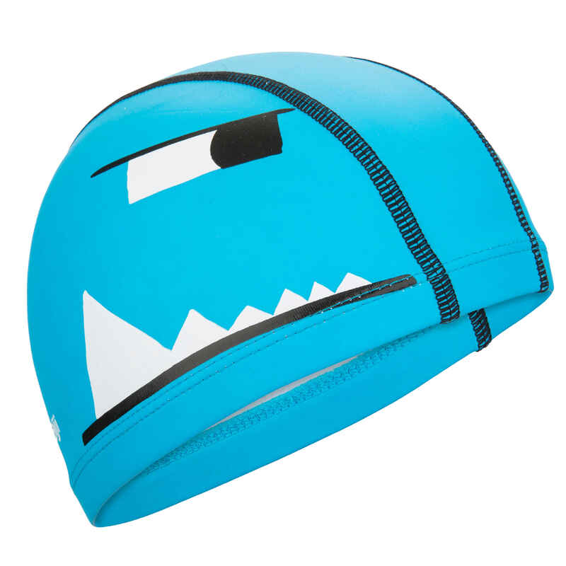 Gorro natación tela Niños azul revestido silicona