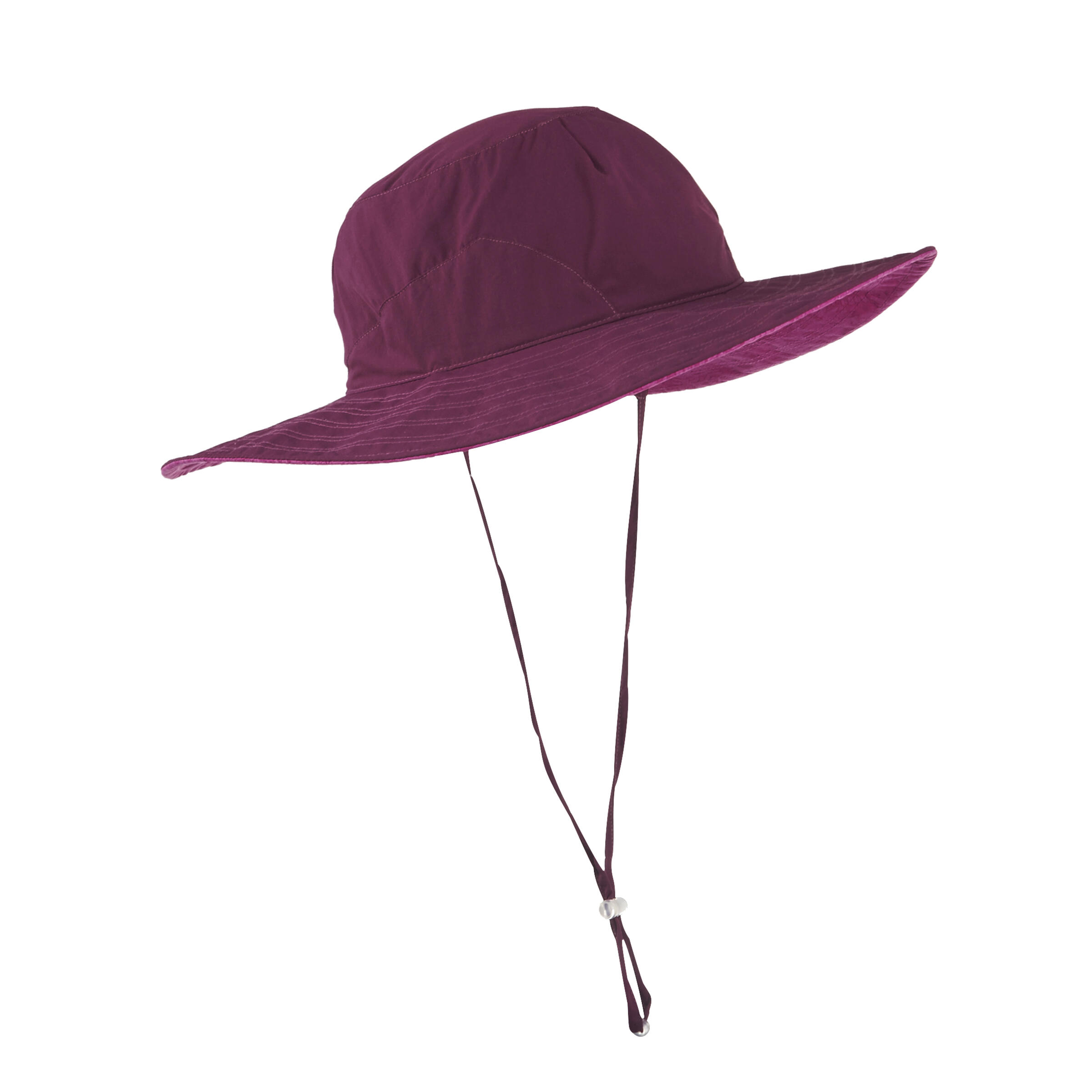 Women's hiking hat 500 wide rim antiUV plum