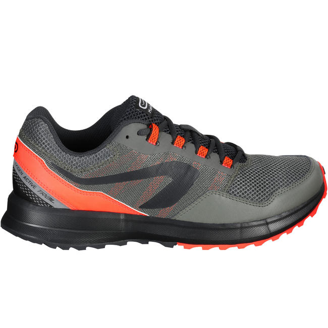RUN ACTIVE MEN'S GRIP RUNNING SHOE - KHAKI/RED