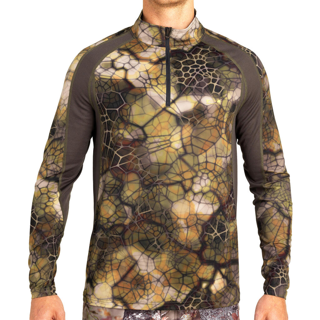 Langarmshirt FURTIV 500 atmungsaktiv, leise camouflage