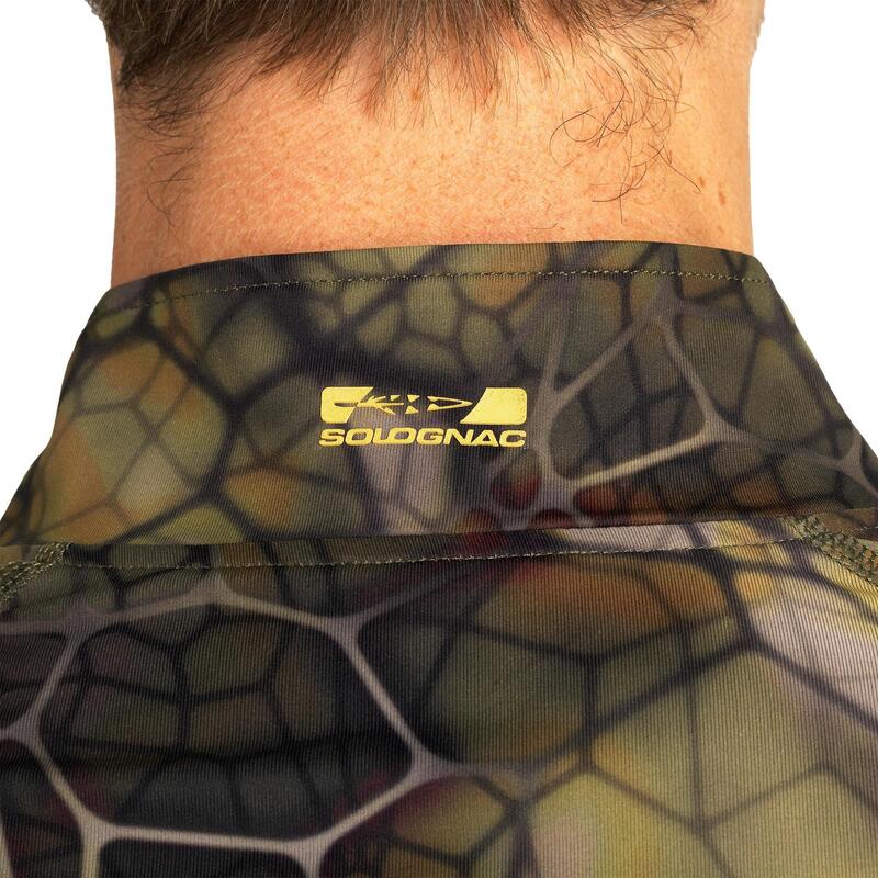 Ademend geluidloos camouflageshirt voor de jacht 500 merinowol Furtiv