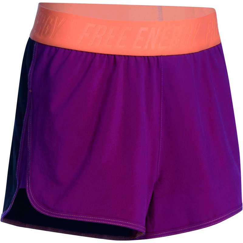 DOMYOS Energy Girls' Gym Shorts - Purple/Black | Decathlon