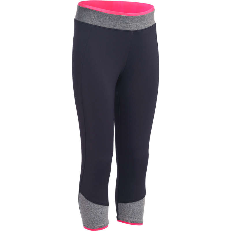 DOMYOS Energy Girls' Gym Leggings - Grey | Decathlon