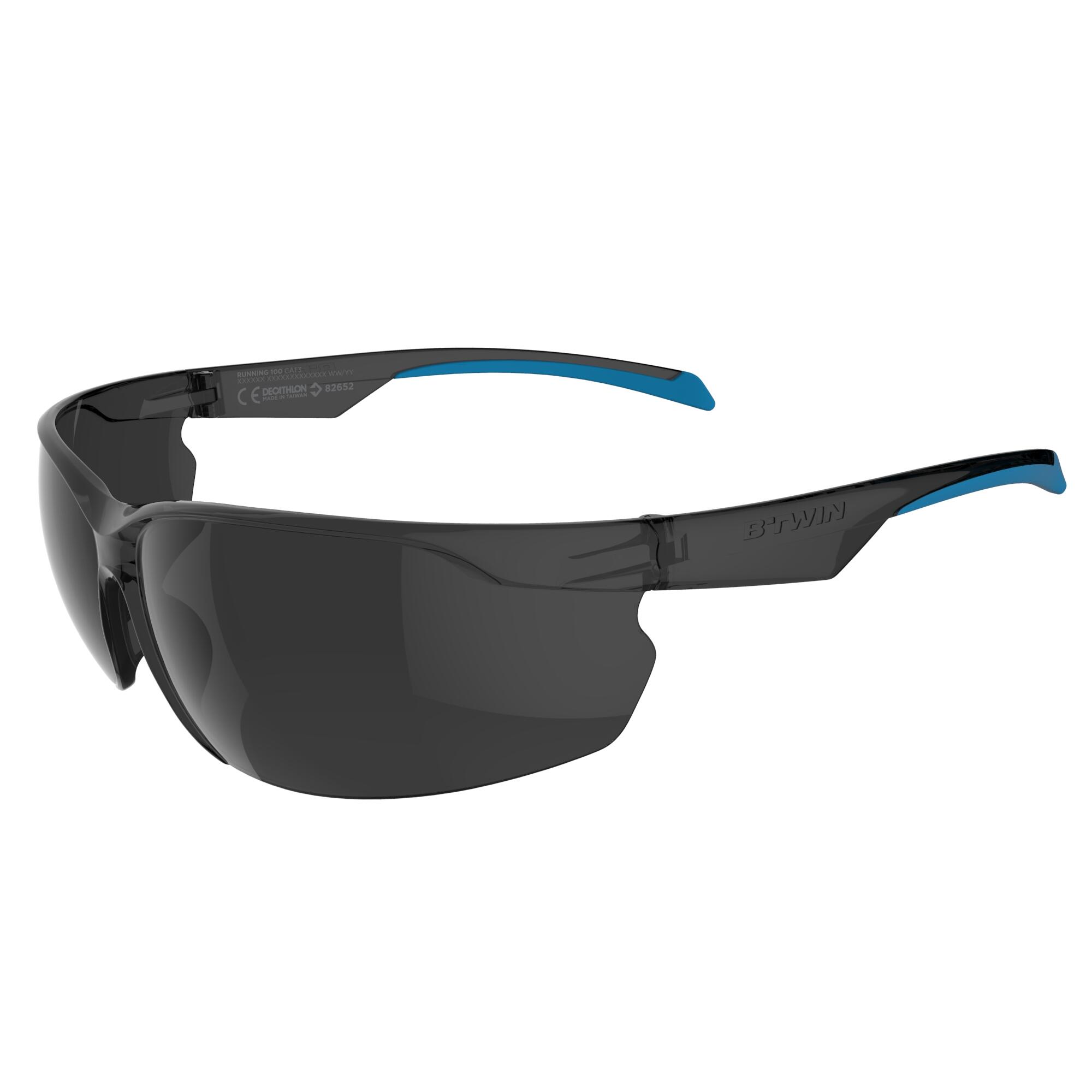 ROCKRIDER ST 100 Category 3 Adult Mountain Biking Sunglasses - Grey/Blue