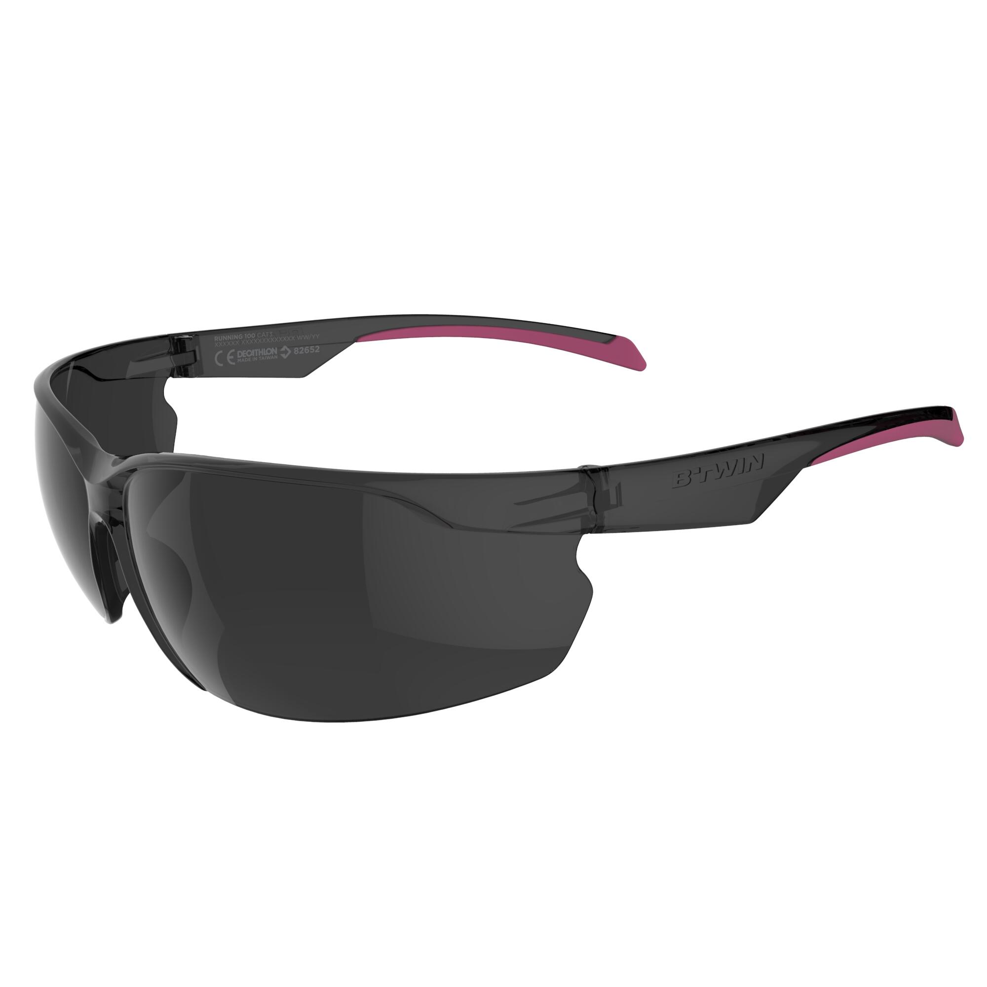 ROCKRIDER ST 100 Category 3 Adult Mountain Biking Sunglasses - Grey/Pink