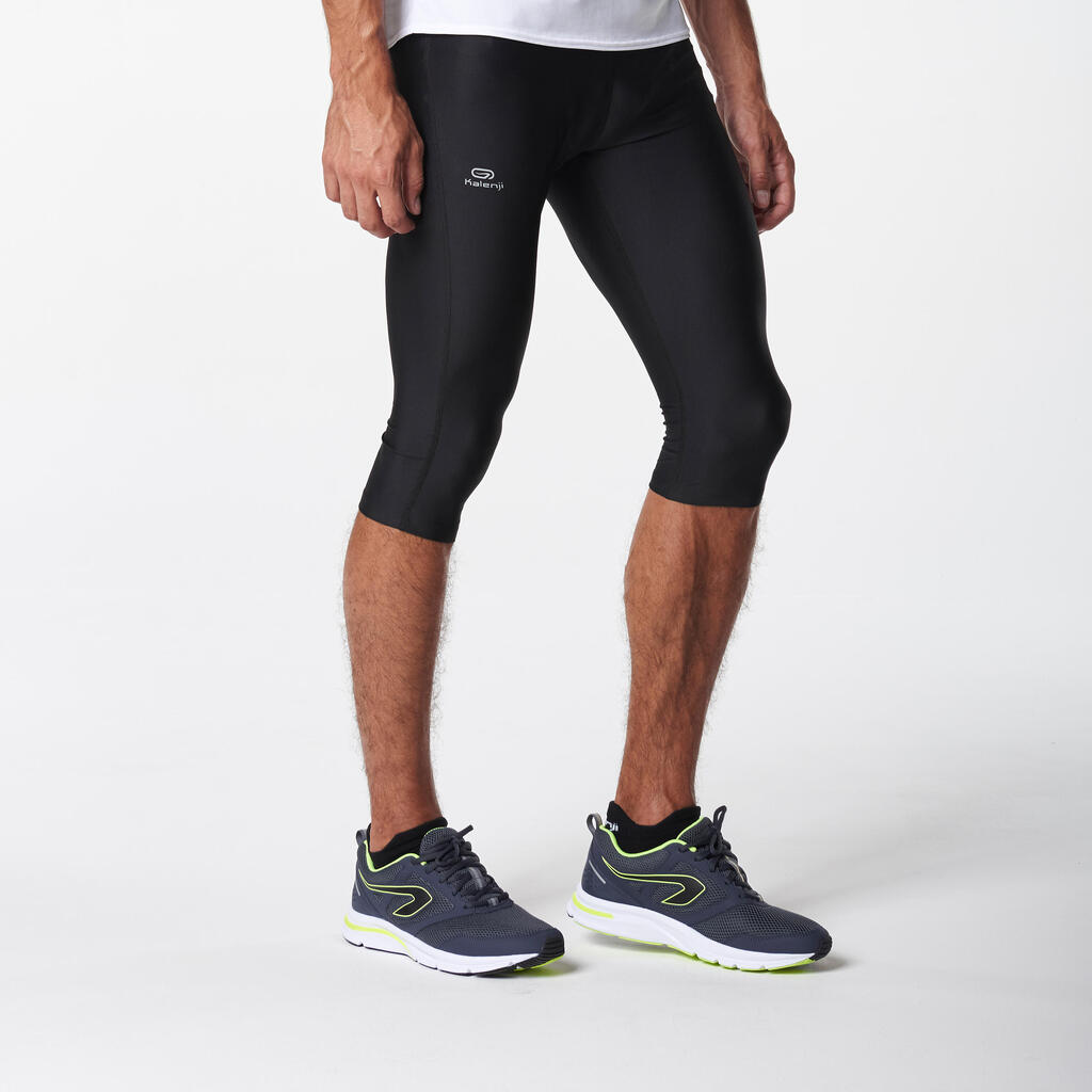 Men's Running Breathable ¾-Tights Dry - black