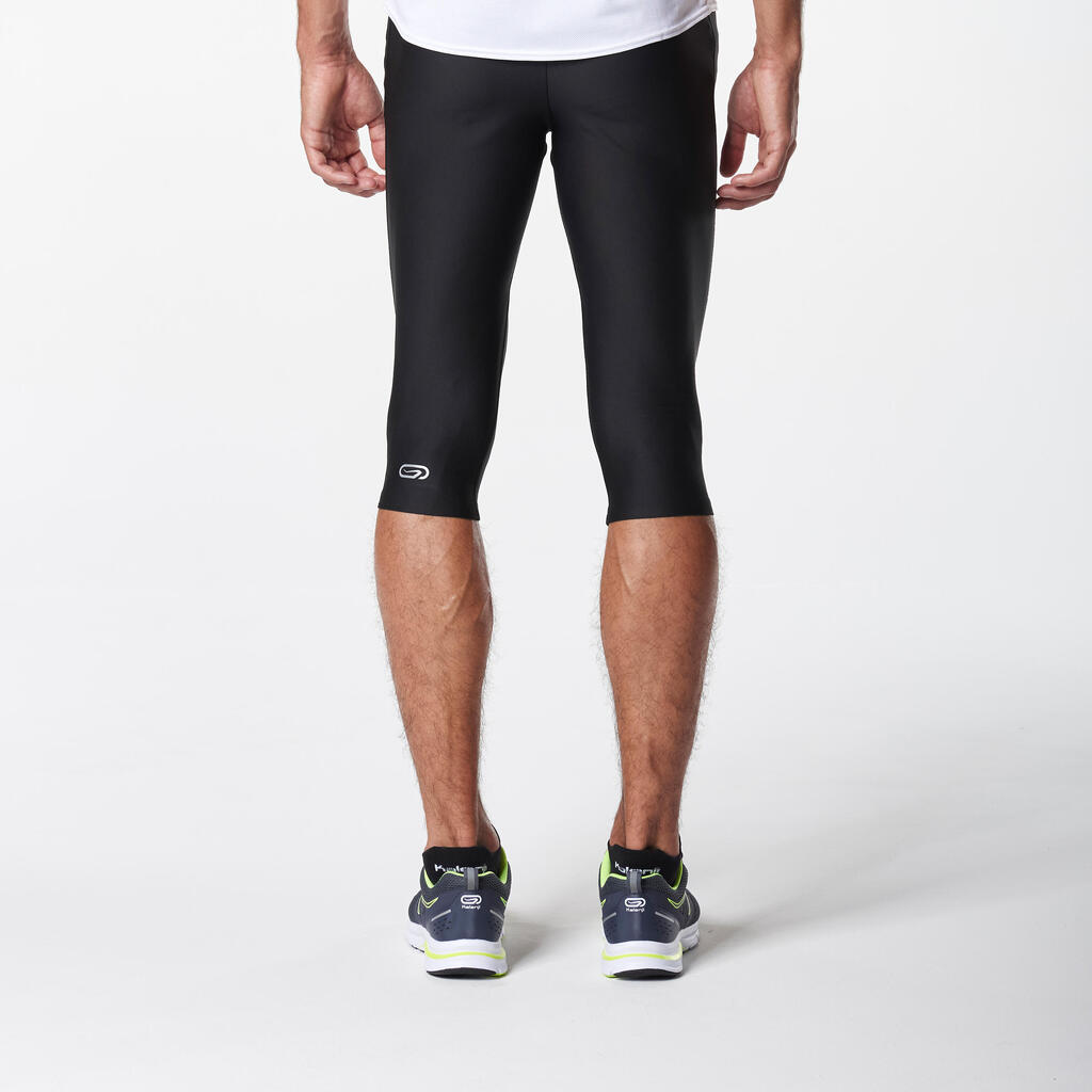 Men's Running Breathable ¾-Tights Dry - black