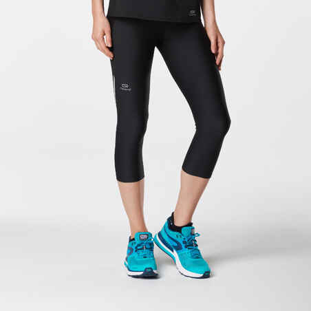 Run Dry Women's Running Cropped Bottoms - Black