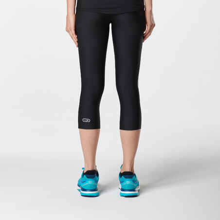 Run Dry Women's Running Cropped Bottoms - Black