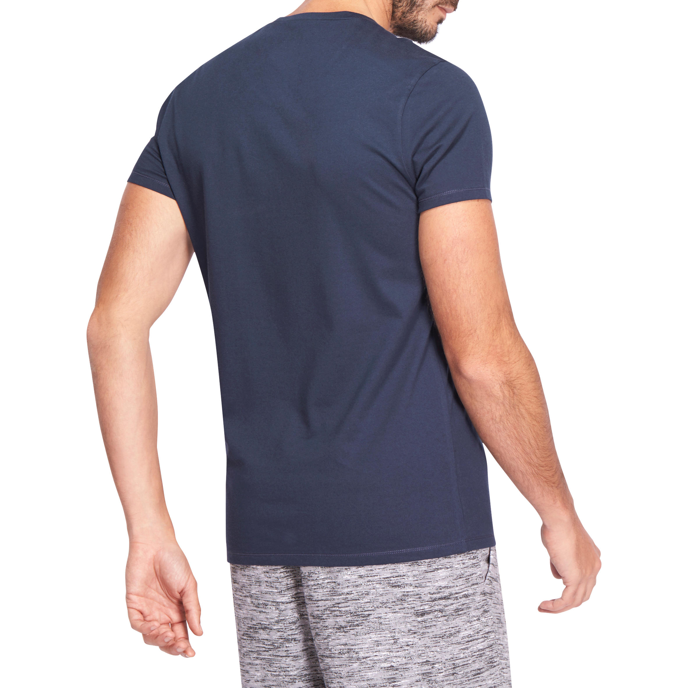 

Men's Gym T-Shirt Slim Fit 500 - Navy Blue