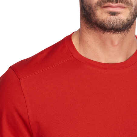 500 Short-Sleeved Regular Gym & Pilates T-Shirt - Red