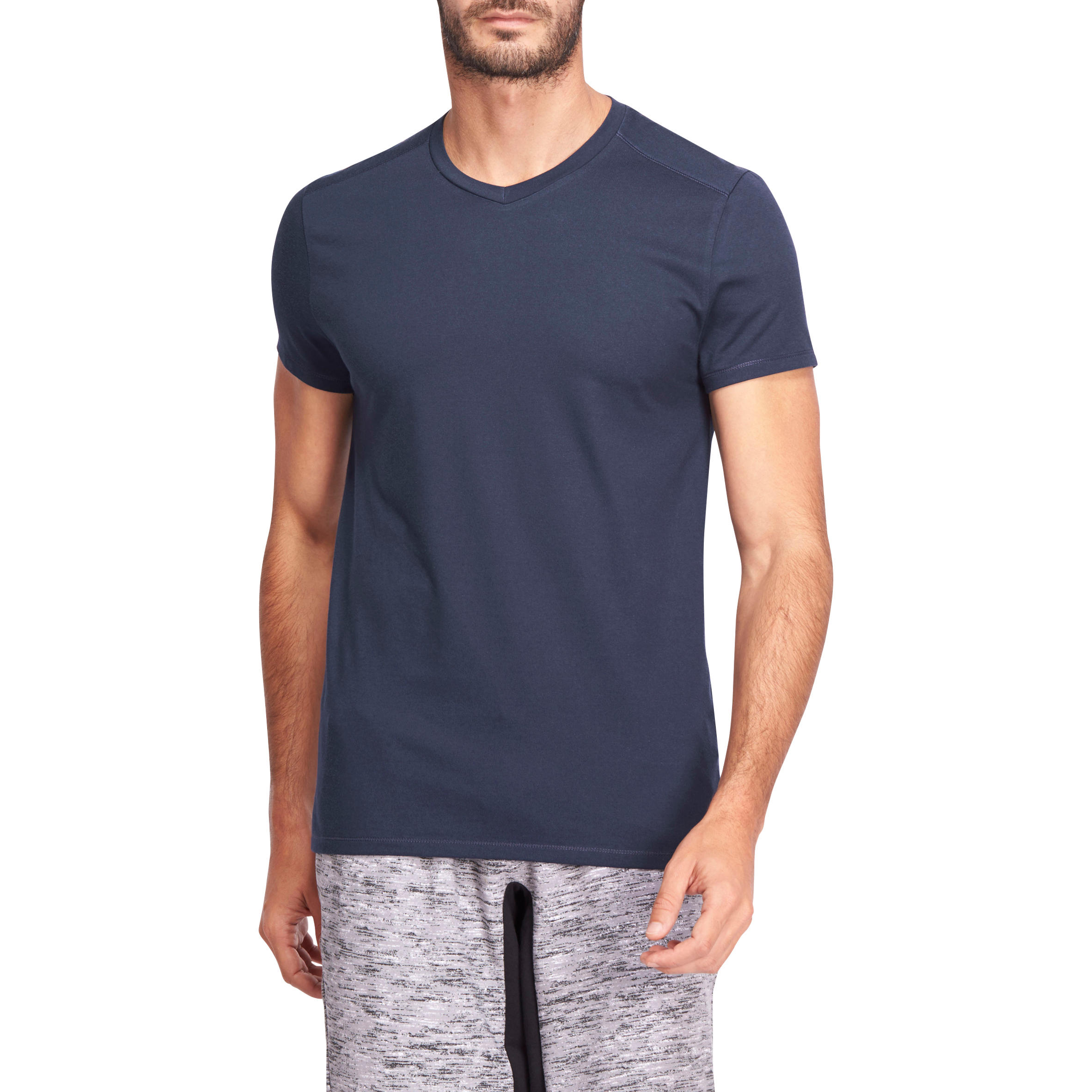 

Men' Gym T-Shirt Slim Fit 500 - Navy Blue
