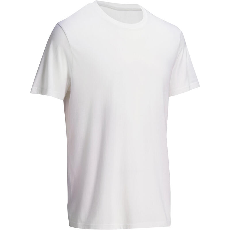 T-Shirt 100 classique gym et pilates homme blanc Sportee T-Shirt 100 classique gym et pilates homme blanc Sportee