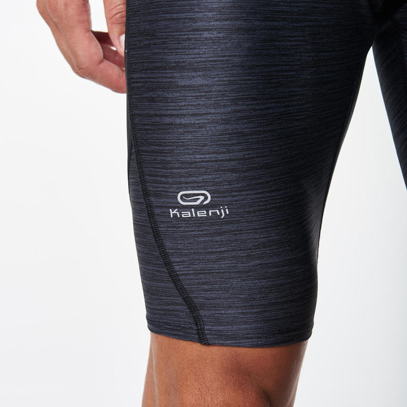 Тайтсы для бега короткие мужские черные DRY PLUS - Decathlon