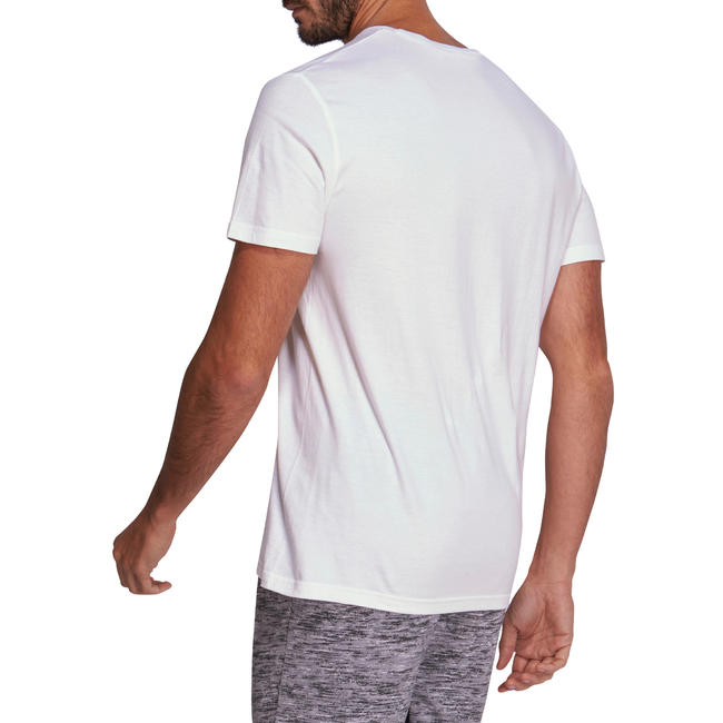 Men's Gym T-Shirt Regular Fit Sportee 100 - White