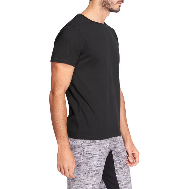 Men's Gym TShirt Regular Fit 500 Black