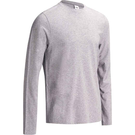 
      100 Long-Sleeved Gym & Pilates T-Shirt - Grey
  