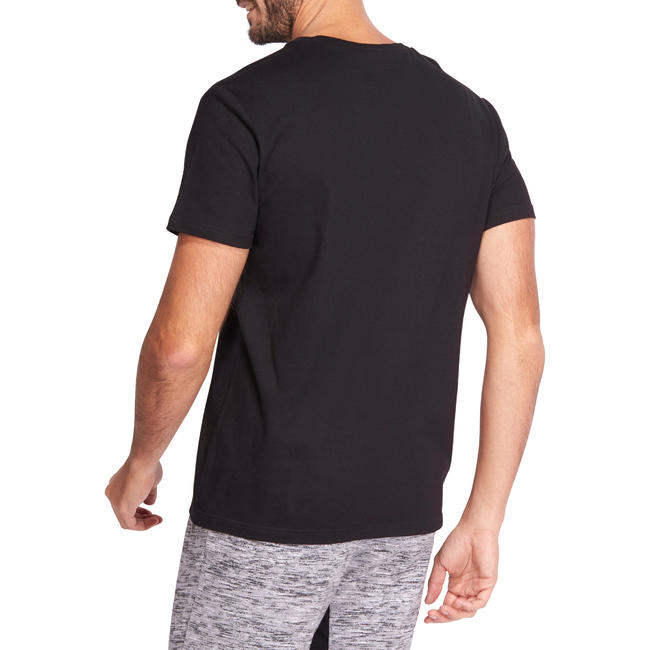 Men's Gym T-Shirt Regular Fit Sportee 100 - Black