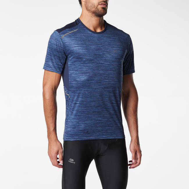 RUN DRY MEN'S RUNNING TSHIRT BLUE PRINT
