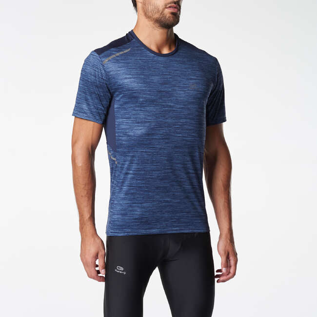 KALENJI RUN DRY MEN'S RUNNING TSHIRT BLUE PRINT Decathlon