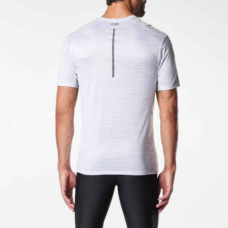 RUN DRY+ MEN'S RUNNING T-SHIRT WHITE PRINT