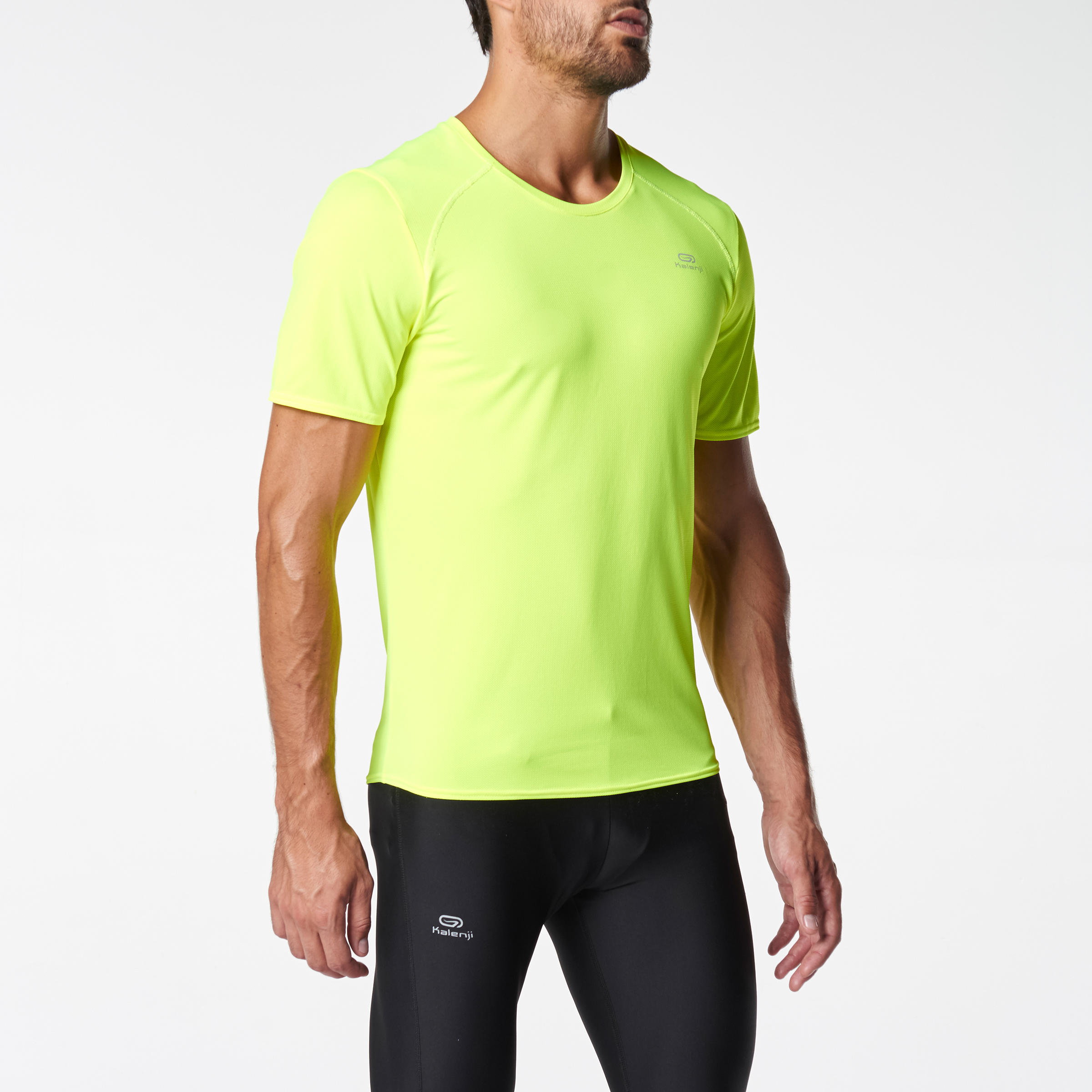 RUN DRY MEN'S RUNNING T-SHIRT YELLOW 3/12