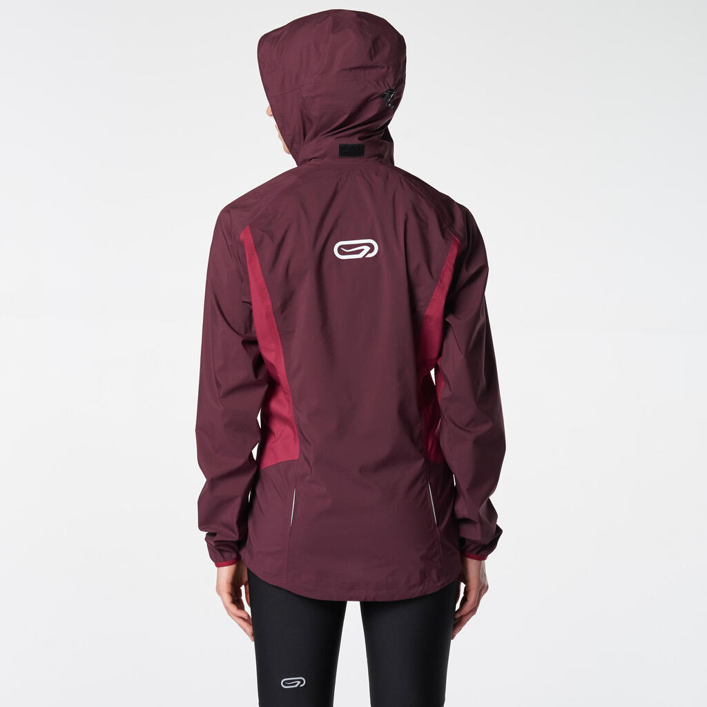 Women's Waterproof Trail Running Jacket - Burgundy