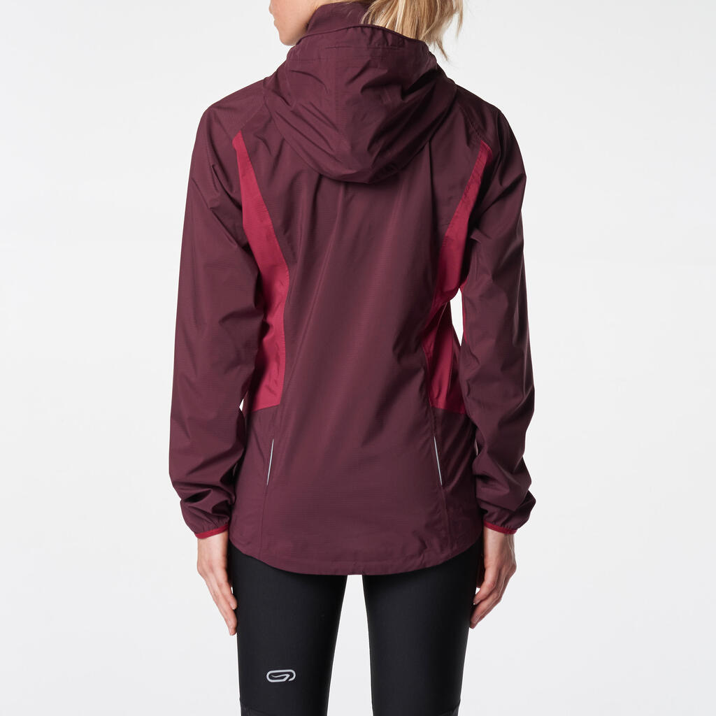 Women's Waterproof Trail Running Jacket - Burgundy