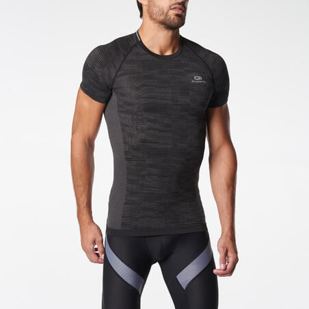 TEE SHIRT DE RUNNING HOMME NOIR SKINCARE KIPRUN