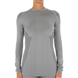 Camiseta térmica interior manga larga vela Mujer Race 500 gris