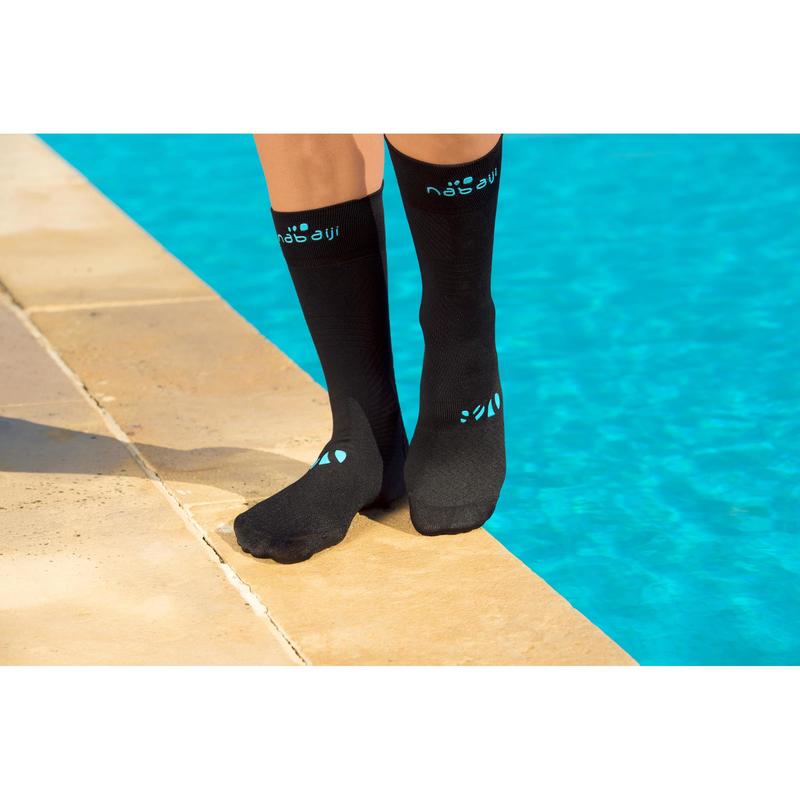 BLACK ADULT AQUASOCKS SWIMMING SOCKS 