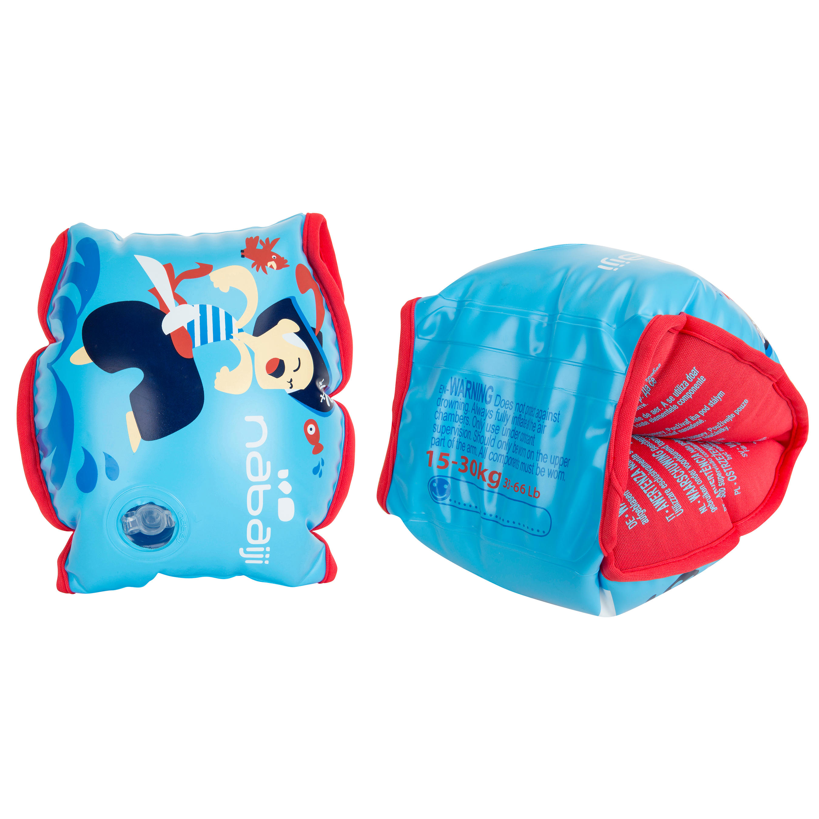 

Kids swimming soft armbands 15-30kg - printed blue