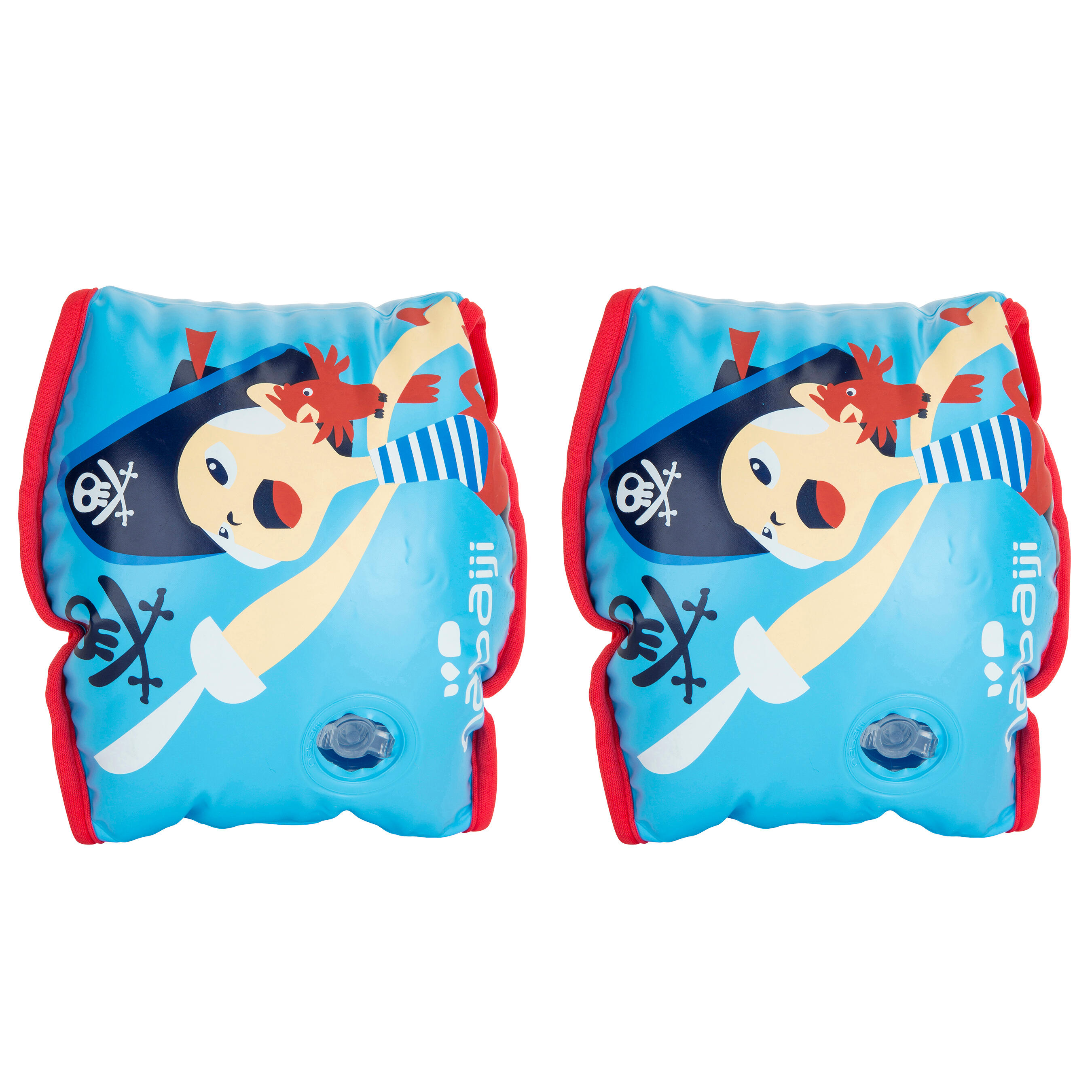 NABAIJI 15 -30 kg Children’s Inner Fabric Swimming Armbands - Blue "Pirate” print