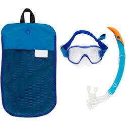 FRD120 freediving snorkel mask kit for adults blue turquoise