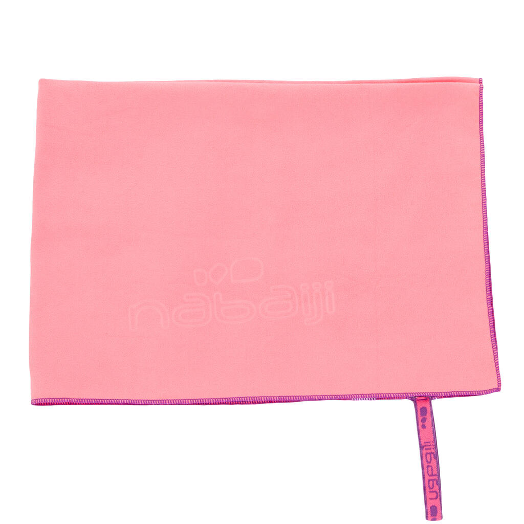 Set Bademantel und Mikrofaser-Badetuch L 80 × 130 cm Kinder rosa