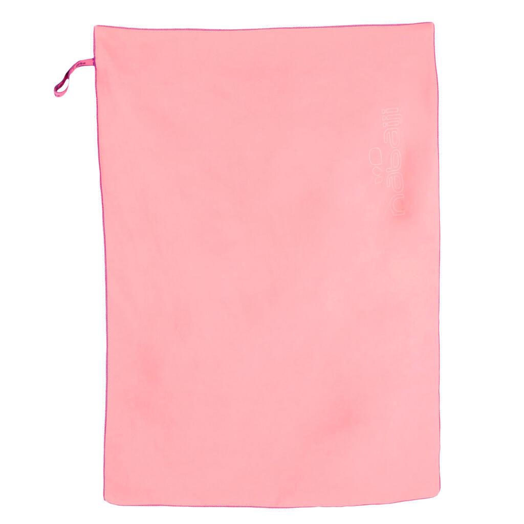Set Bademantel und Mikrofaser-Badetuch L 80 × 130 cm Kinder rosa