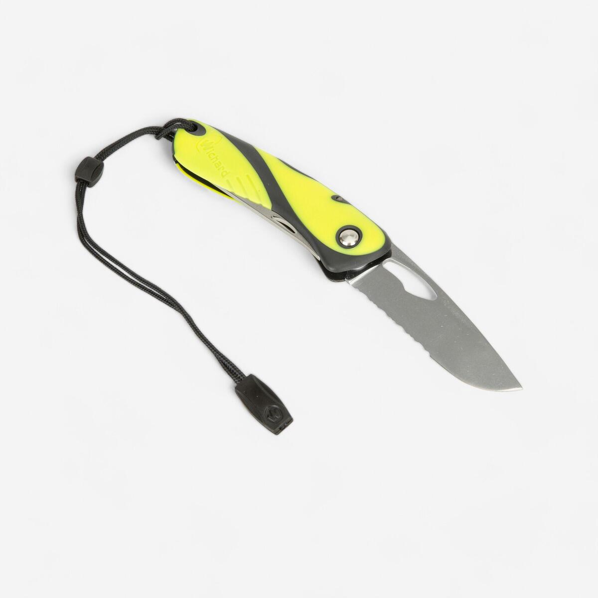 Couteau marin démanilleur épissoir bateau noir/jaune