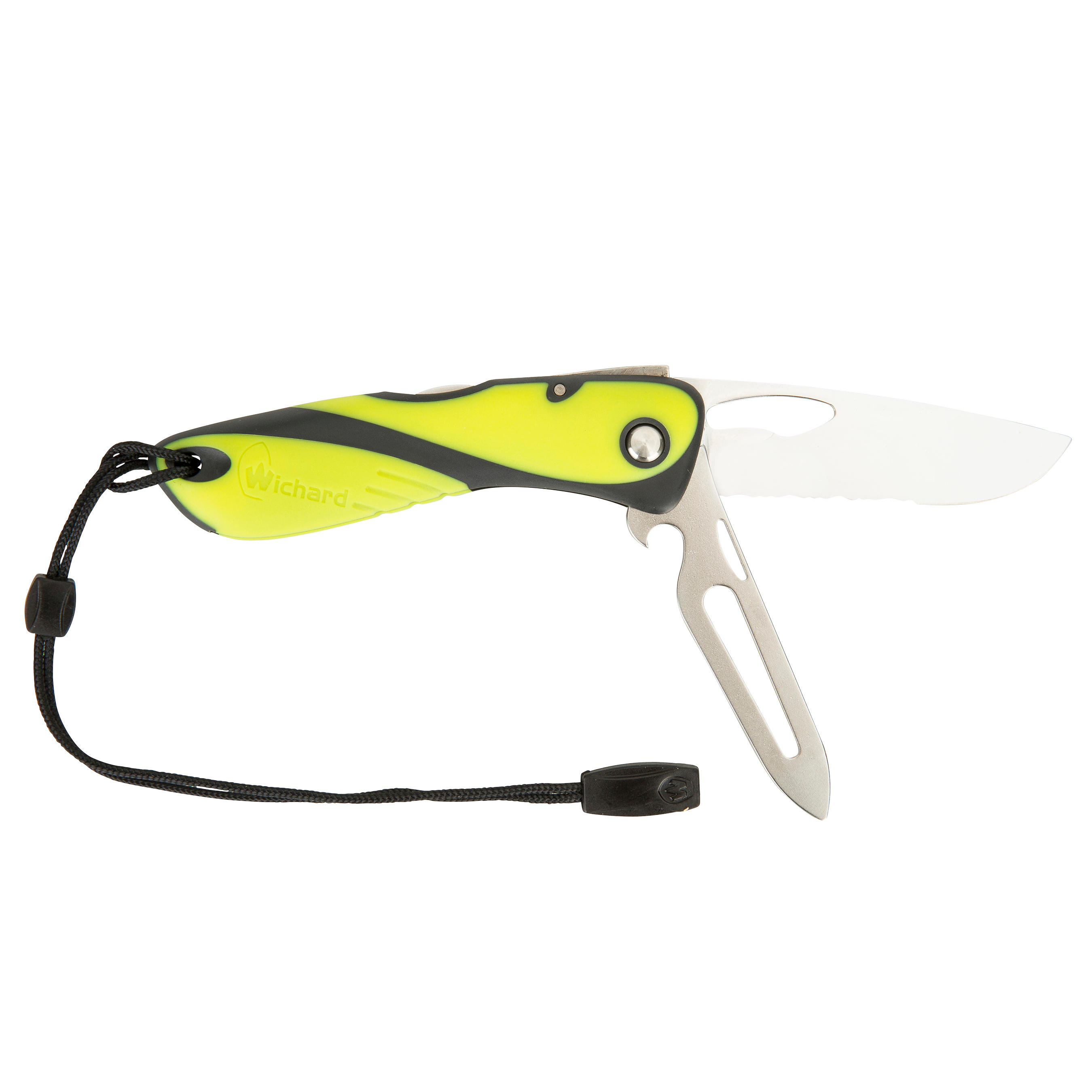 Couteau marin démanilleur épissoir bateau noir/jaune 4/8