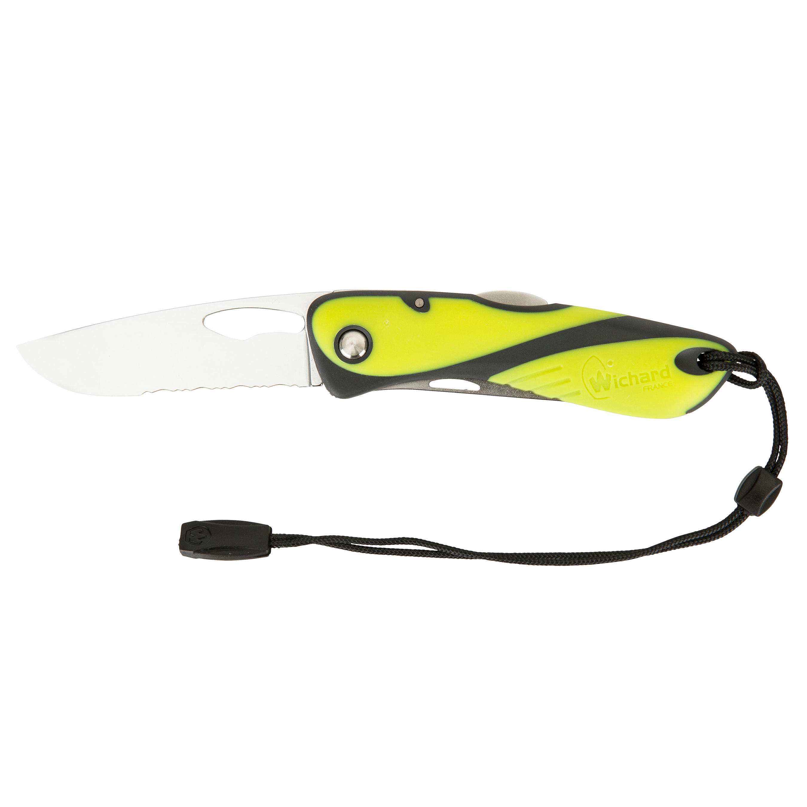 Couteau marin démanilleur épissoir bateau noir/jaune 3/8