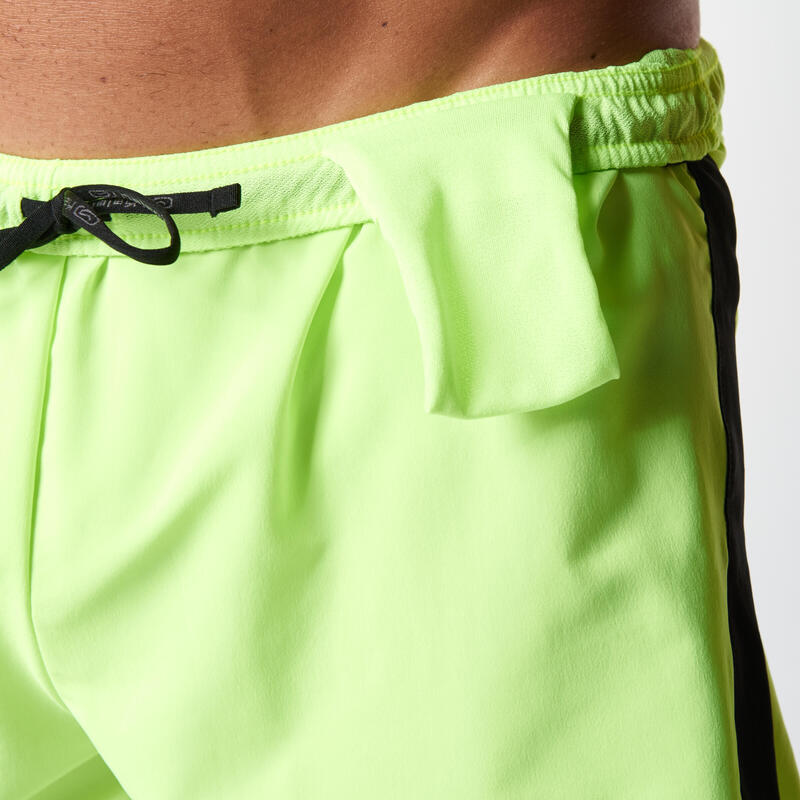 KIPRUN MEN'S RUNNING SPLIT SHORTS YELLOW KALENJI Decathlon