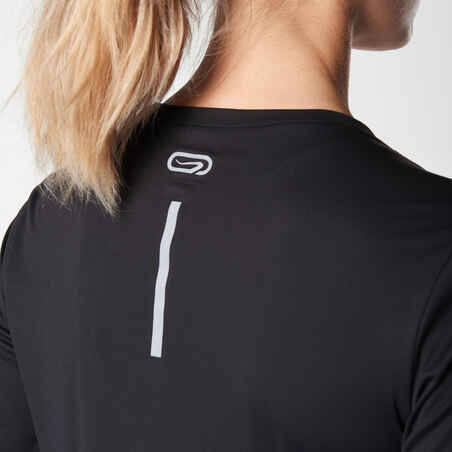 Women's long-sleeved running T-shirt Sun Protect - black - Decathlon